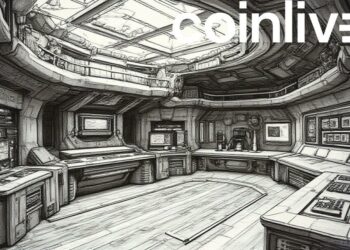 futuristic tech room ink drawing