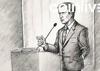 jim cramer ink drawing speech