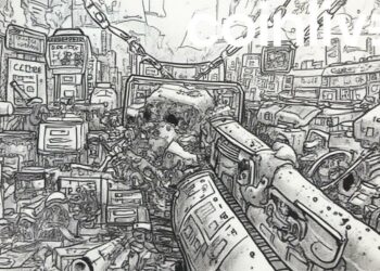 sec blockchain ink drawing scene