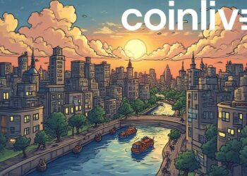 stylized bitcoin cityscape drawing