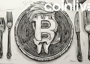 trump crypto dinner ink drawing