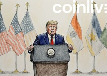 trump ink drawing podium flags