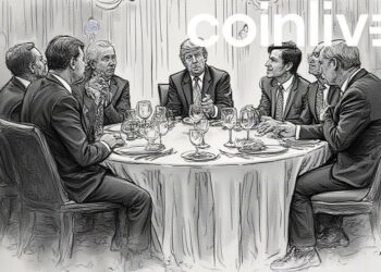 trump private dinner ink drawing