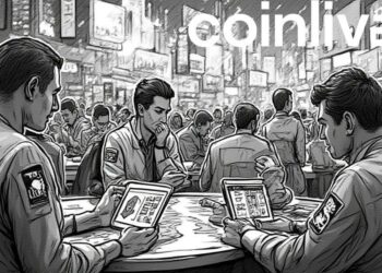 bustling crypto market ink drawing