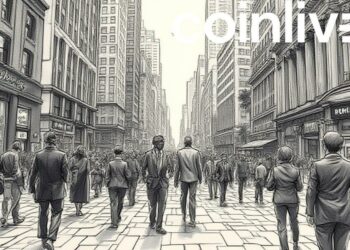 crypto boom ink drawing scene