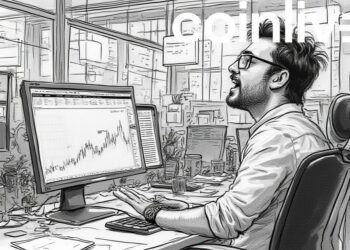 financial analyst ink drawing