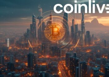 futuristic city bitcoin skyline