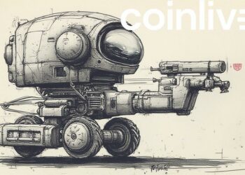 futuristic delivery robot ink drawing