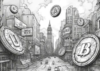 ink drawing digital finance scene