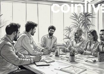 innovative team meeting ink drawing
