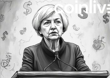 janet yellen ink speech portrait
