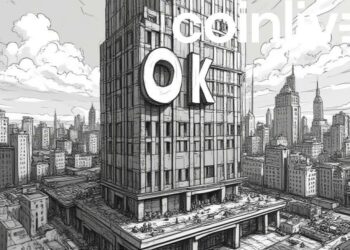 okx skyscraper ink drawing
