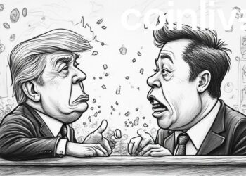 trump musk debate caricature
