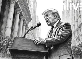 trump speech wall street art