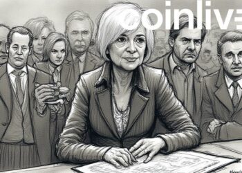 yellen ink drawing financial scene