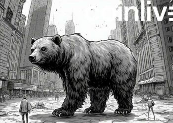 bear market ink drawing skyscrapers