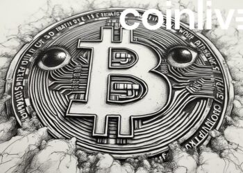 bitcoin symbol with eyes ink drawing