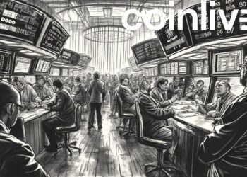 bustling stock exchange ink drawing