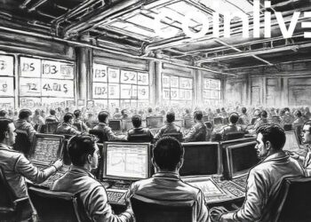 bustling trading floor drawing