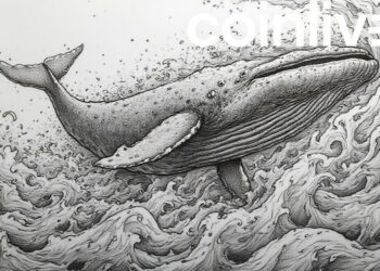 colossal whale ink drawing