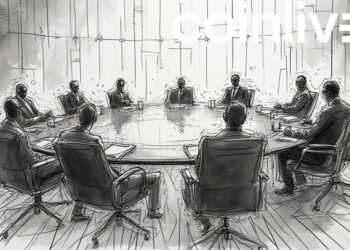 corporate ambition ink drawing