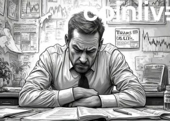 distressed trader ink drawing