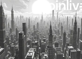 futuristic crypto cityscape art