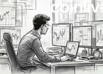futuristic financial analyst drawing