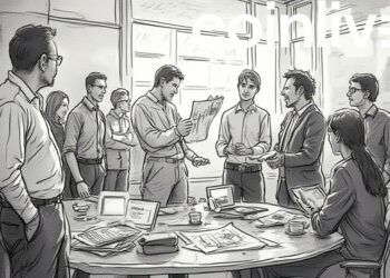 tech office strategy session