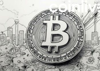 triumphant bitcoin ink drawing