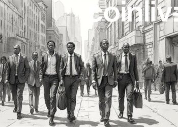 urban business scene drawing