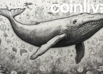 whale bitcoin sea illustration