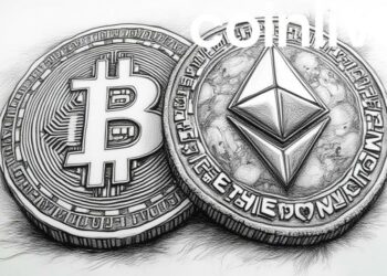 bitcoin ethereum art ink drawing