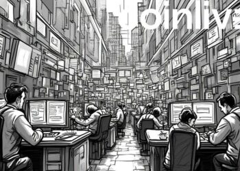 bustling stock exchange ink drawing
