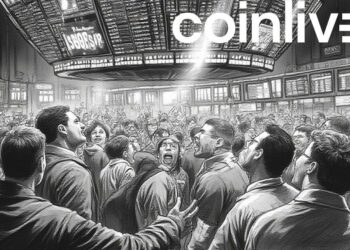 bustling stock exchange scene