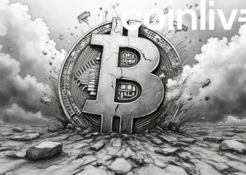 cracked bitcoin symbol art