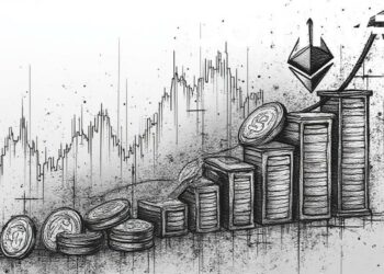 crypto market rise ink drawing