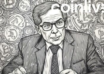 fed chair crypto ink drawing