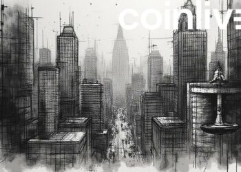 financial cityscape ink drawing