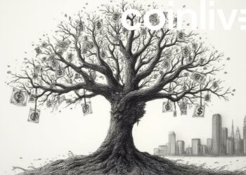 financial growth tree ink art