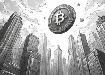 futuristic binance coin ink art