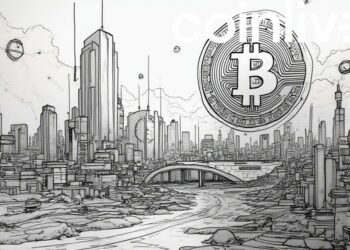 futuristic bitcoin cityscape art