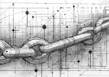 futuristic blockchain trading scene