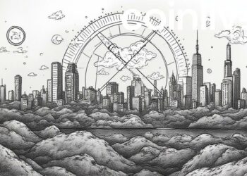 futuristic crypto cityscape