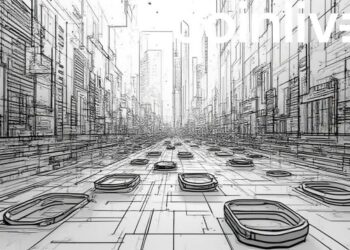 futuristic financial market drawing