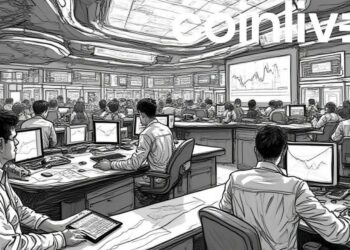 futuristic trading floor ink