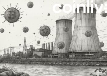 ink drawing nuclear bitcoin scene