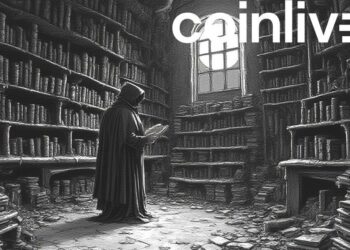 mysterious library ink drawing