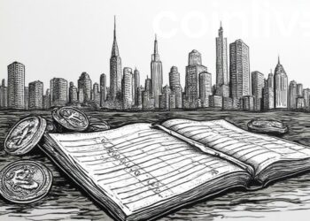 nyc skyline crypto ledger art