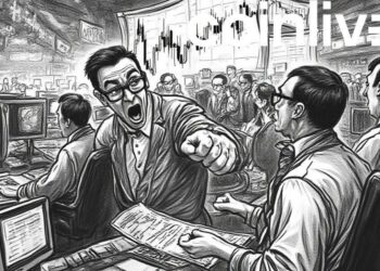 trading floor ink drawing